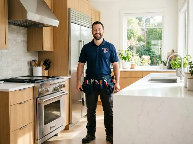 Appliance Repair Hero technician in a Bridgeville, PA kitchen after an appliance repair